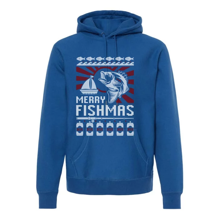 Merry Fishmas Fishing Ugly Merry Christmas Xmas Costume Gift Meaningful Gift Premium Hoodie