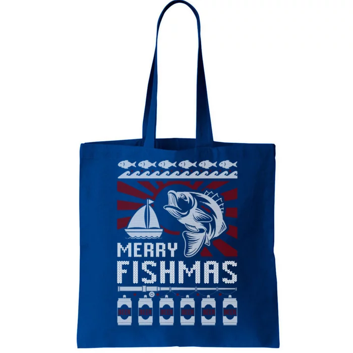 Merry Fishmas Fishing Ugly Merry Christmas Xmas Costume Gift Meaningful Gift Tote Bag