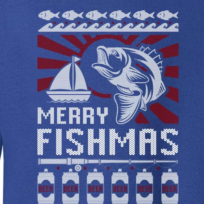 Merry Fishmas Fishing Ugly Merry Christmas Xmas Costume Gift Meaningful Gift Toddler Sweatshirt