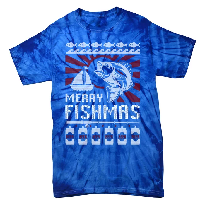 Merry Fishmas Fishing Ugly Merry Christmas Xmas Costume Gift Meaningful Gift Tie-Dye T-Shirt