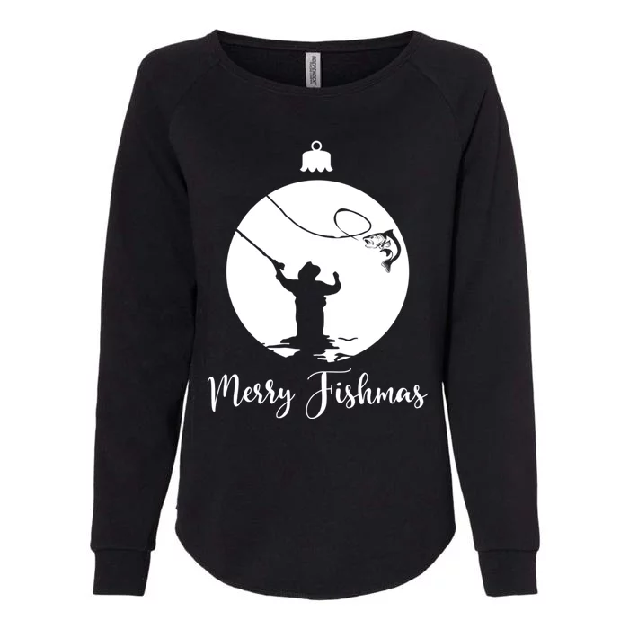 Merry Fishmas For Fisher And Anglers Gift Womens California Wash Sweatshirt