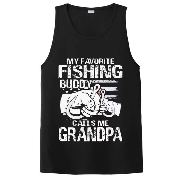 My Favorite Fishing Buddy Calls Me Grandpa Performance Tank