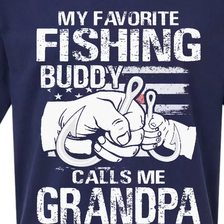 My Favorite Fishing Buddy Calls Me Grandpa Sueded Cloud Jersey T-Shirt