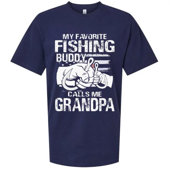 My Favorite Fishing Buddy Calls Me Grandpa Sueded Cloud Jersey T-Shirt