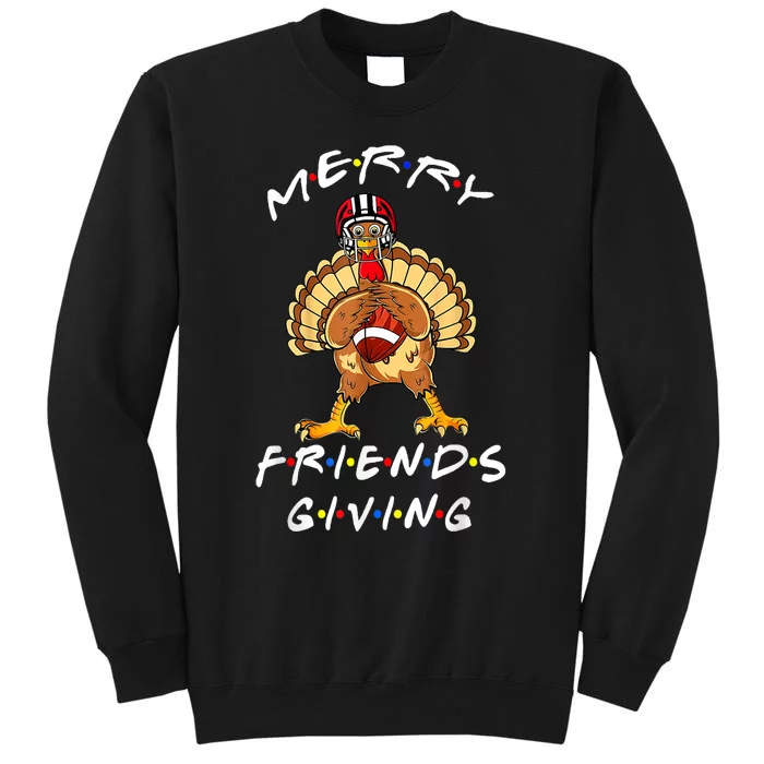 Merry Friendsgiving Football Shirt Christmas & Thanksgiving Tall Sweatshirt