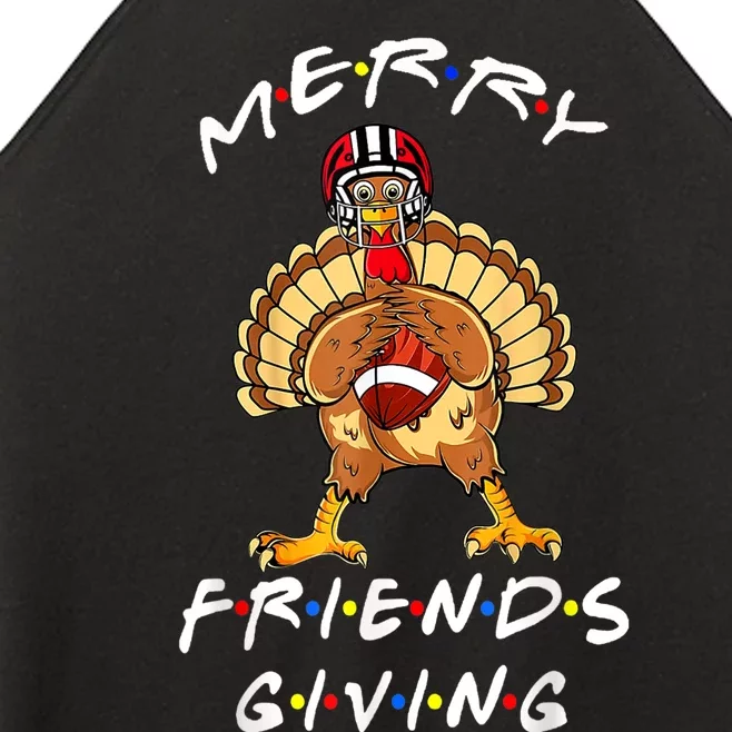 Merry Friendsgiving Football Shirt Christmas & Thanksgiving Women’s Perfect Tri Rocker Tank