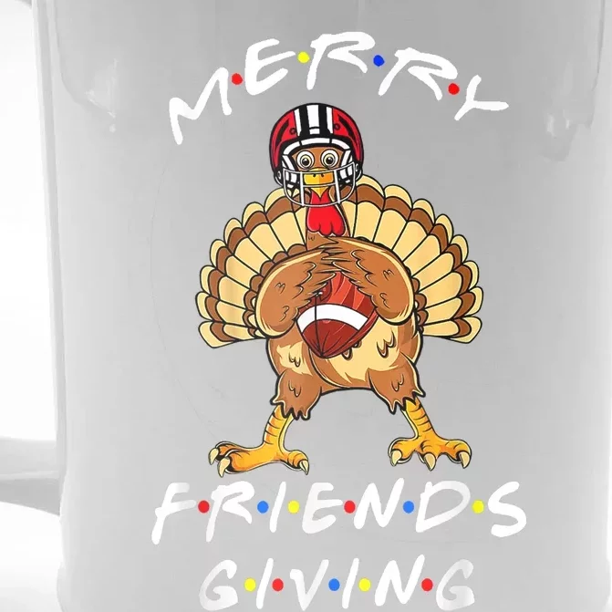 Merry Friendsgiving Football Shirt Christmas & Thanksgiving Front & Back Beer Stein