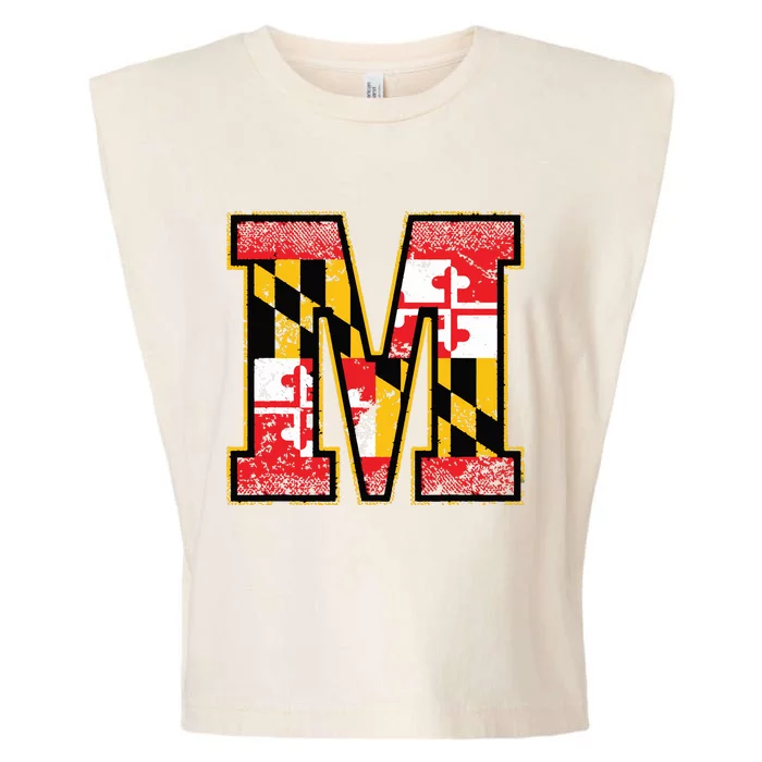 Maryland Flag For Girl Women Vintage Maryland Garment-Dyed Women's Muscle Tee