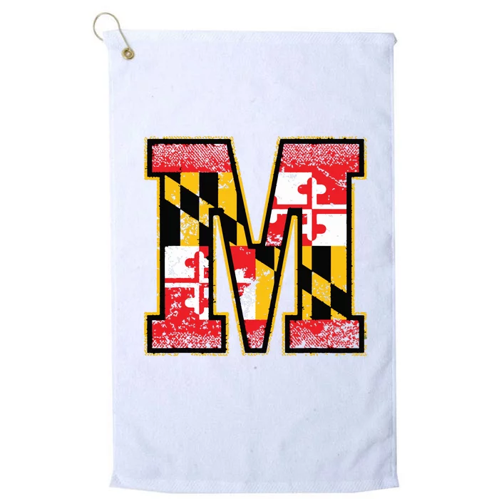 Maryland Flag For Girl Women Vintage Maryland Platinum Collection Golf Towel