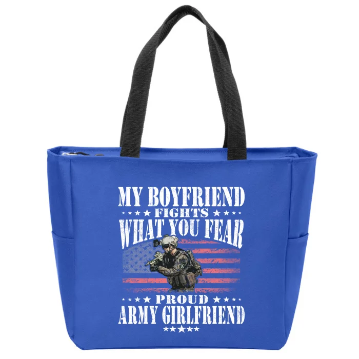 My Friend Fights What You Fear Proud Army Friend Gift Zip Tote Bag