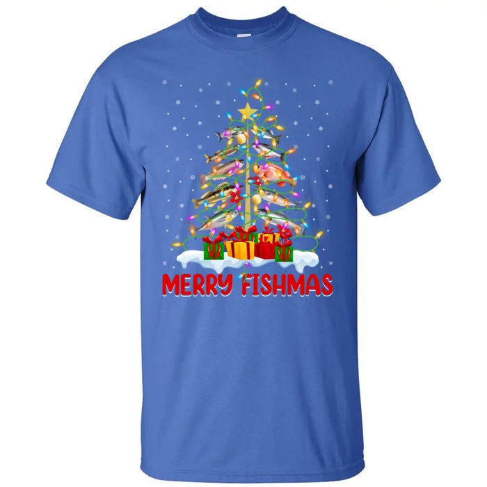 Merry Fishmas Funny Christmas Tree Fishing Lover Meaningful Gift Tall T-Shirt