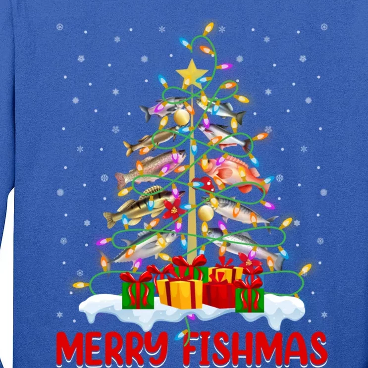 Merry Fishmas Funny Christmas Tree Fishing Lover Meaningful Gift Tall Long Sleeve T-Shirt