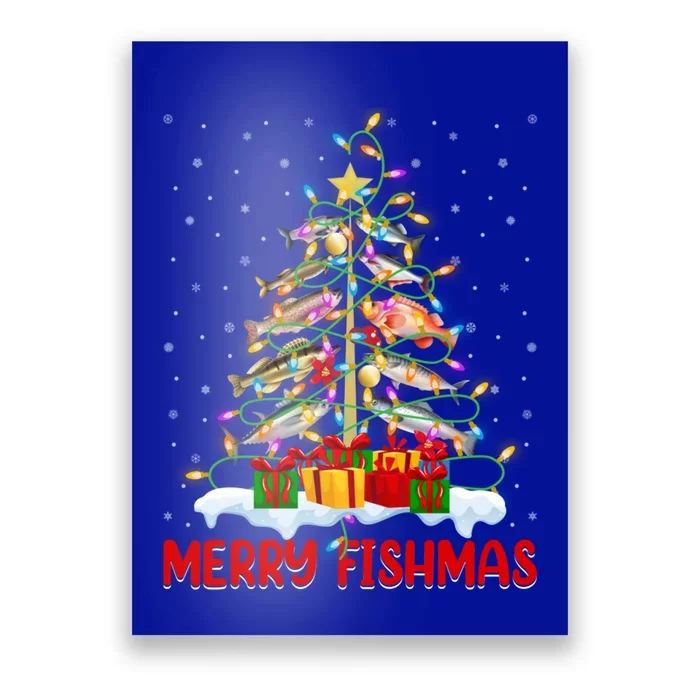 Merry Fishmas Funny Christmas Tree Fishing Lover Meaningful Gift Poster