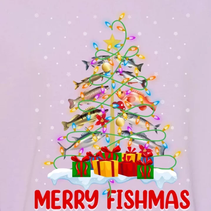 Merry Fishmas Funny Christmas Tree Fishing Lover Meaningful Gift Garment-Dyed Sweatshirt