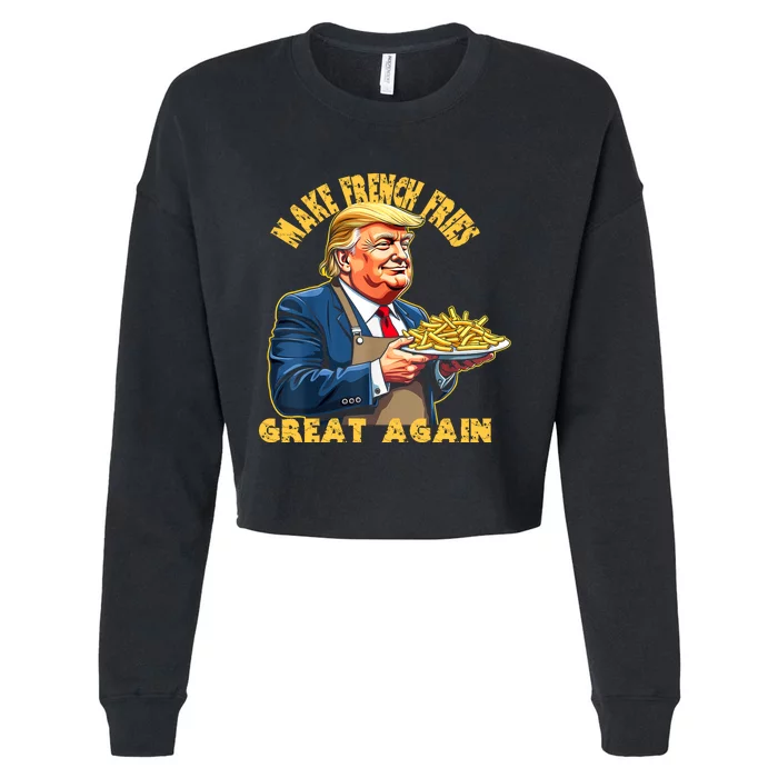 Make French Fries Great Again Graphic Cropped Pullover Crew