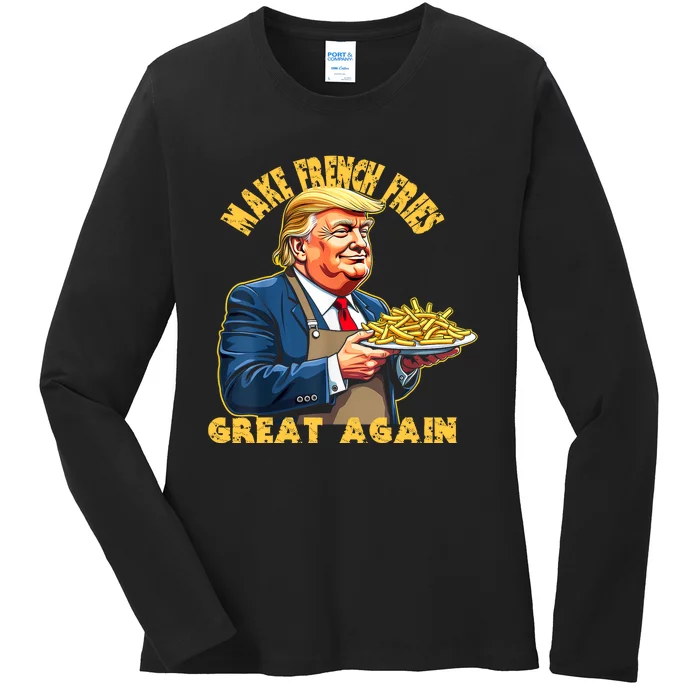 Make French Fries Great Again Graphic Ladies Long Sleeve Shirt