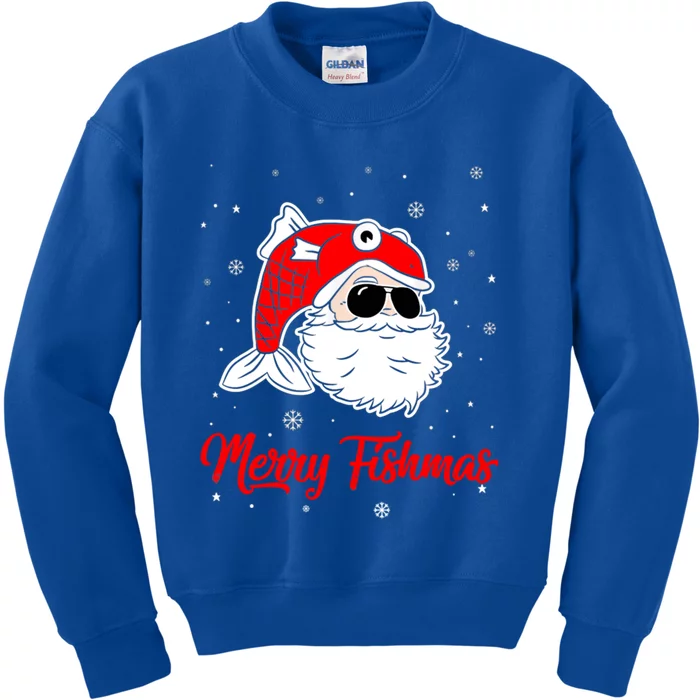 Merry Fishmas Funny Fish Fishing Fisher Christmas Xmas Cool Gift Kids Sweatshirt