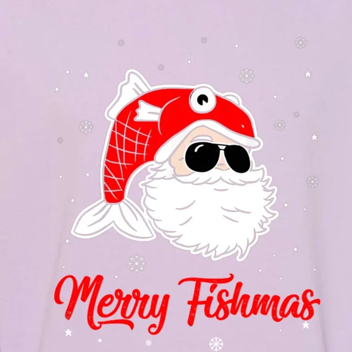 Merry Fishmas Funny Fish Fishing Fisher Christmas Xmas Cool Gift Garment-Dyed Sweatshirt