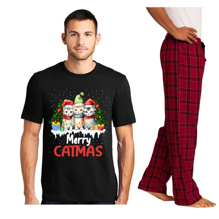 Meowy Feline Festivities Merry Catmas Christmas Cat Gift Pajama Set