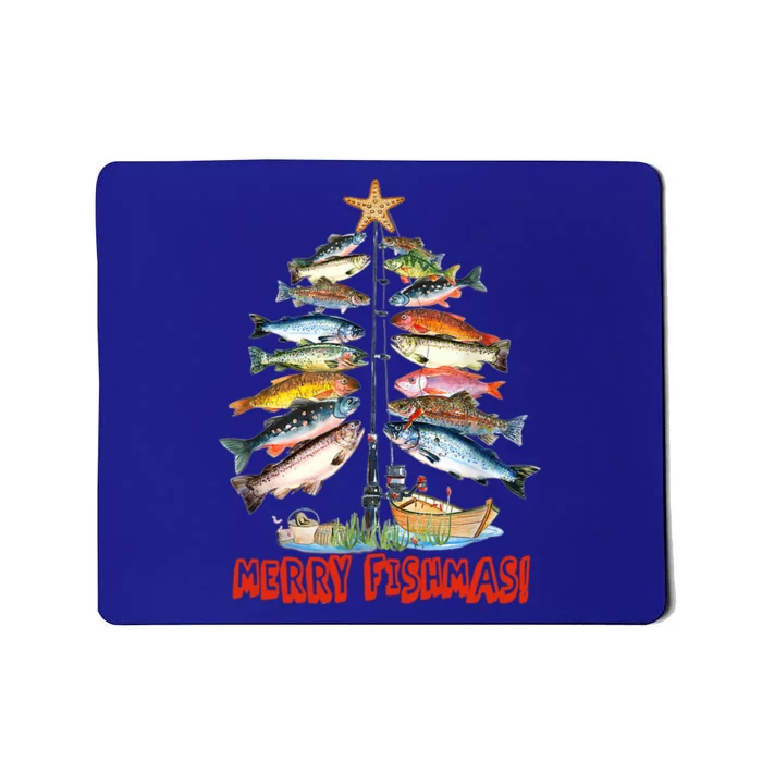 Merry Fishmas Funny Fish Fishing Fisher Christmas Xmas Meaningful Gift Mousepad