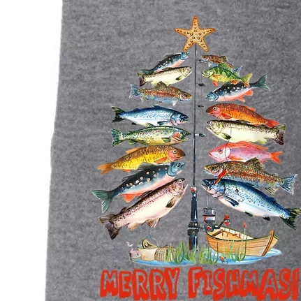 Merry Fishmas Funny Fish Fishing Fisher Christmas Xmas Meaningful Gift Doggie 3-End Fleece Hoodie