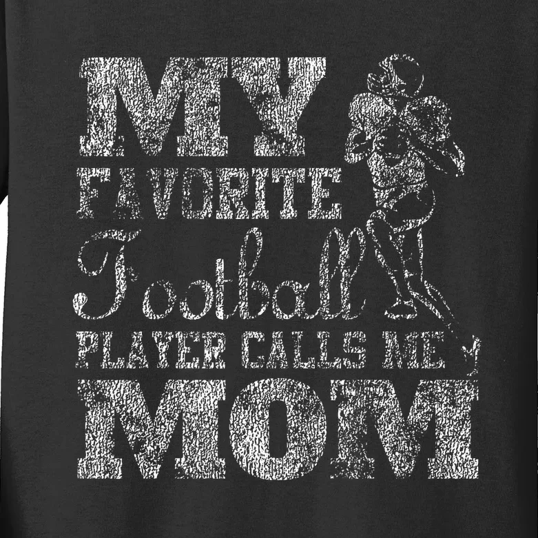 My Favorite Football Player Calls Me Mom Kids Long Sleeve Shirt