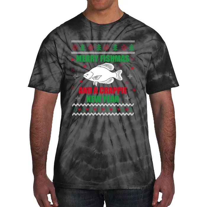 Merry Fishmas Fishing Funny Xmas Crappie For Fisherman Tie-Dye T-Shirt