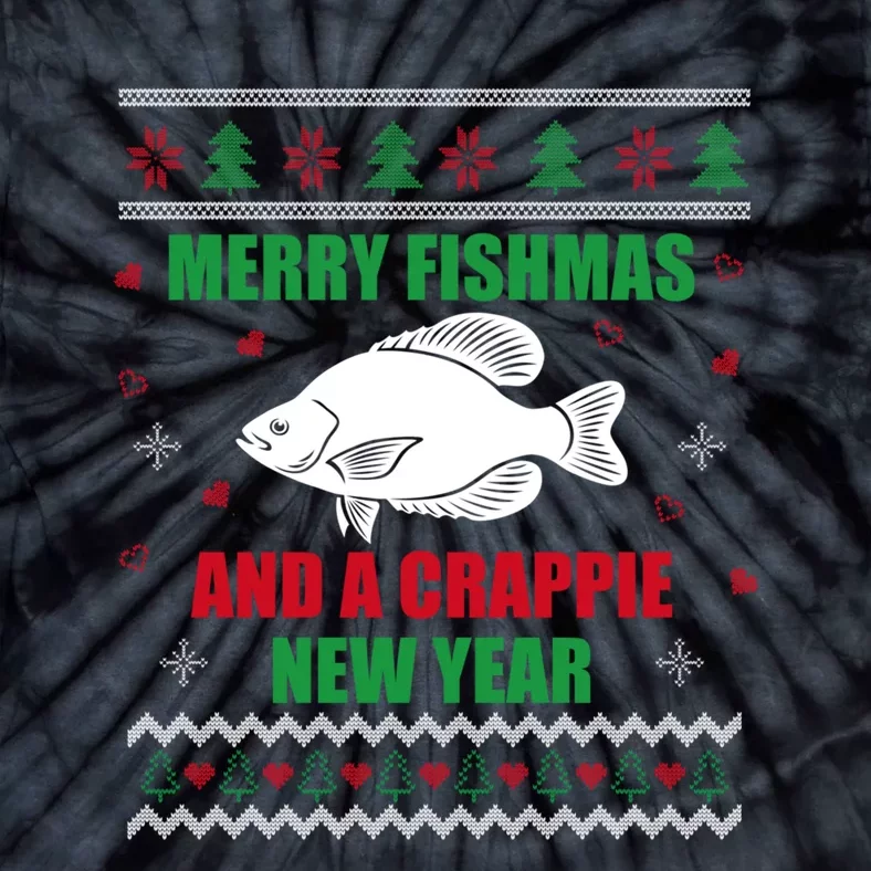 Merry Fishmas Fishing Funny Xmas Crappie For Fisherman Tie-Dye T-Shirt