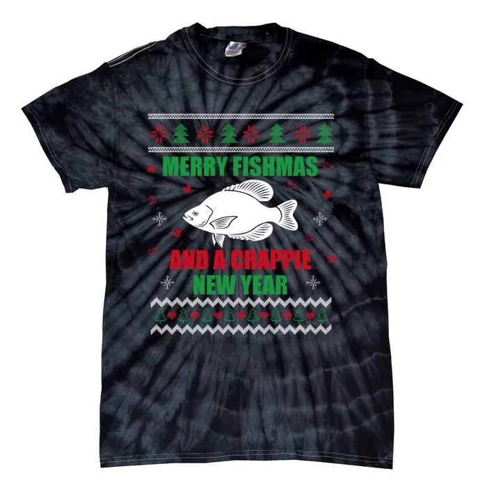 Merry Fishmas Fishing Funny Xmas Crappie For Fisherman Tie-Dye T-Shirt