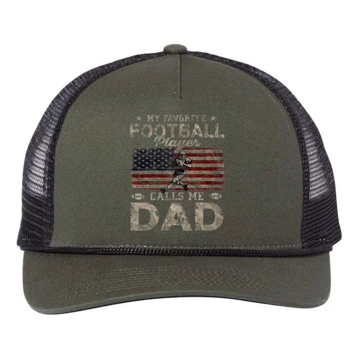 My Favorite Football Player Calls Me Dad FatherS Day Retro Rope Trucker Hat Cap