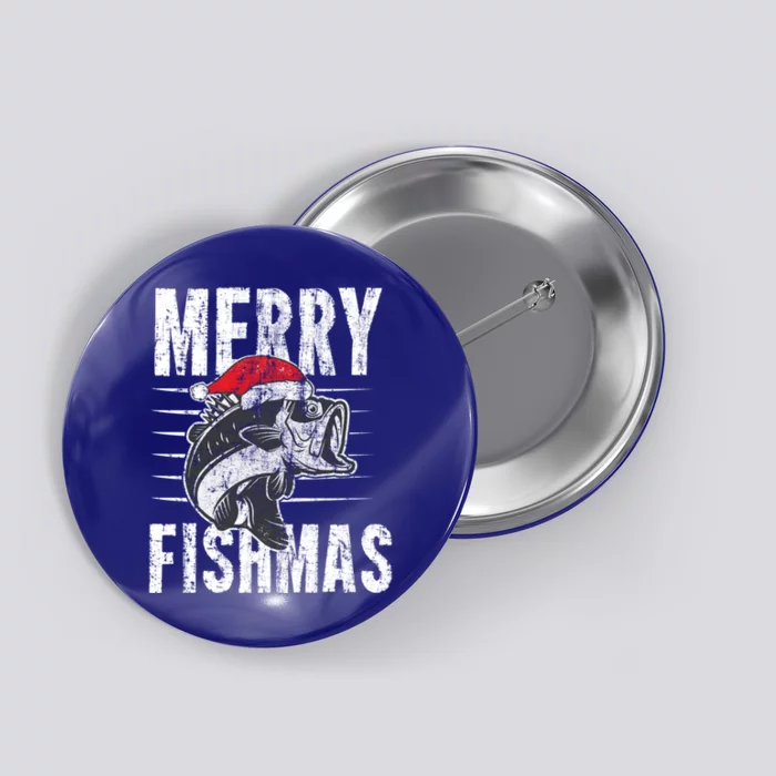 Merry Fishmas Funny Fishing Christmas Gift Button