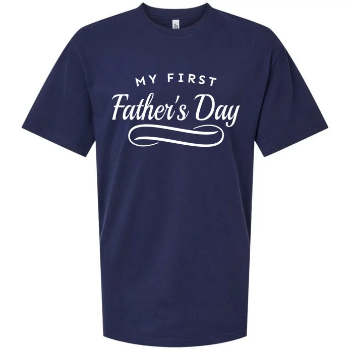 My First Fathers Day 1st Time Dad Sueded Cloud Jersey T-Shirt