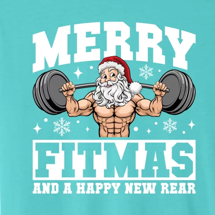 Merry Fitmas Funny Santa Fitness Gym Workout Ugly Christmas Gift ChromaSoft Performance T-Shirt