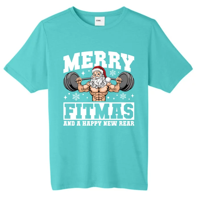 Merry Fitmas Funny Santa Fitness Gym Workout Ugly Christmas Gift ChromaSoft Performance T-Shirt