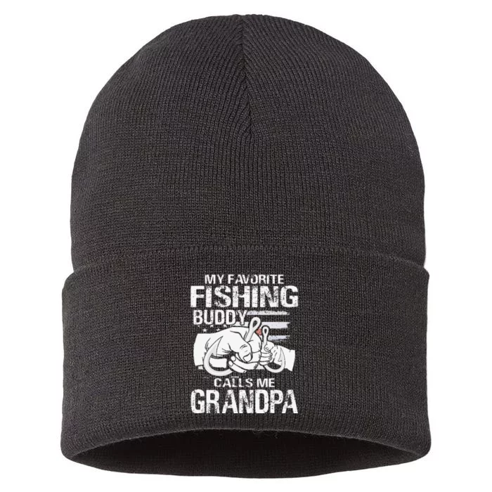 My Favorite Fishing Buddy Calls Me Grandpa Sustainable Knit Beanie