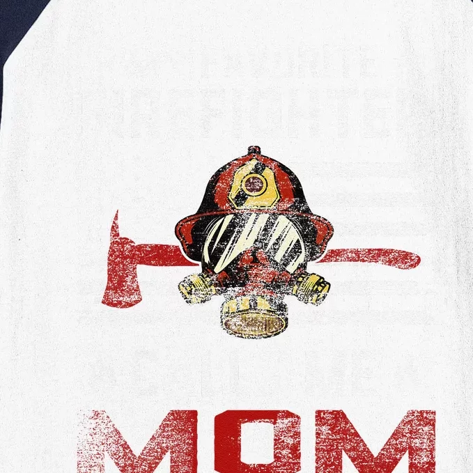 My Favorite Firefighter Calls Me Mom Usa Flag MotherS Day Baseball Sleeve Shirt