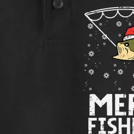 Merry Fishmas Fish Fishing Xmas Christmas Dad Dry Zone Grid Performance Polo