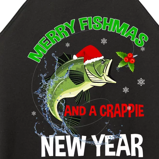 Merry Fishmas Fish Fishing Fisherman Christmas Xmas Pajama Women’s Perfect Tri Rocker Tank