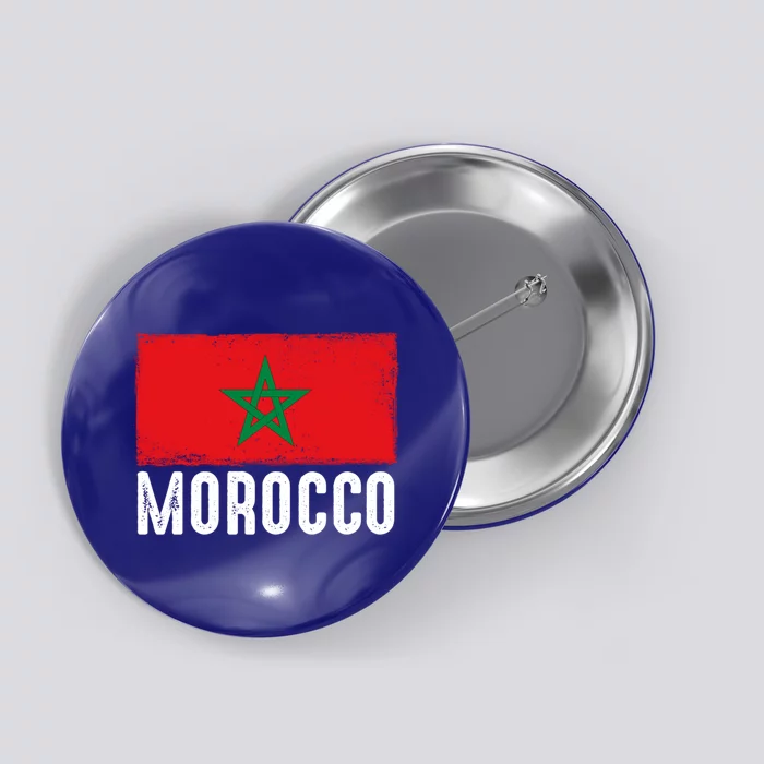 Morocco Flag Football Vintage Fan Soccer Team Pride Gift Button