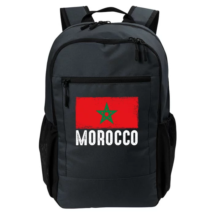 Morocco Flag Football Vintage Fan Soccer Team Pride Gift Daily Commute Backpack