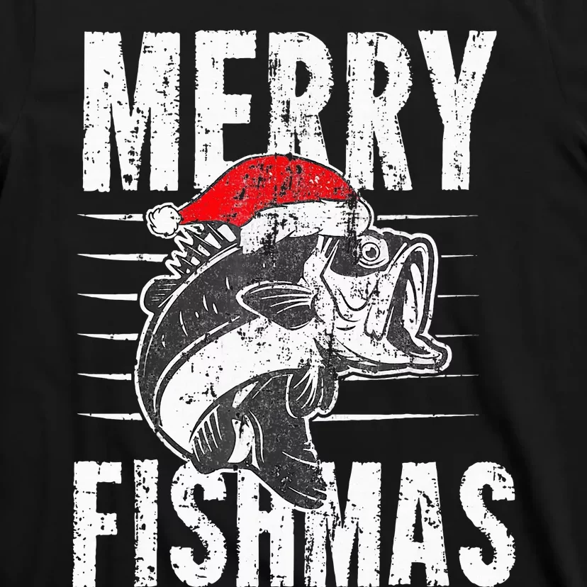 Merry Fishmas Funny Fish Fishing Fisherman Christmas Xmas T-Shirt