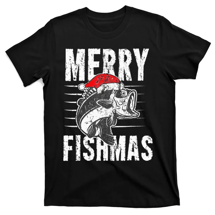 Merry Fishmas Funny Fish Fishing Fisherman Christmas Xmas T-Shirt