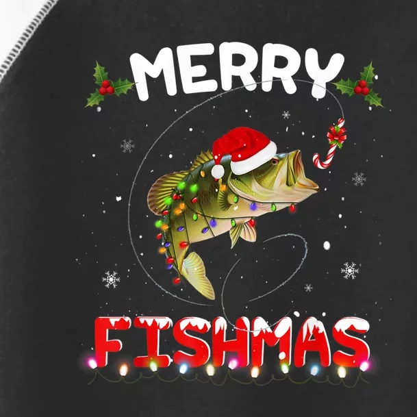 Merry Fishmas Funny Fishing Christmas Pajama Fishers Toddler Fine Jersey T-Shirt