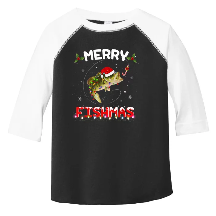 Merry Fishmas Funny Fishing Christmas Pajama Fishers Toddler Fine Jersey T-Shirt