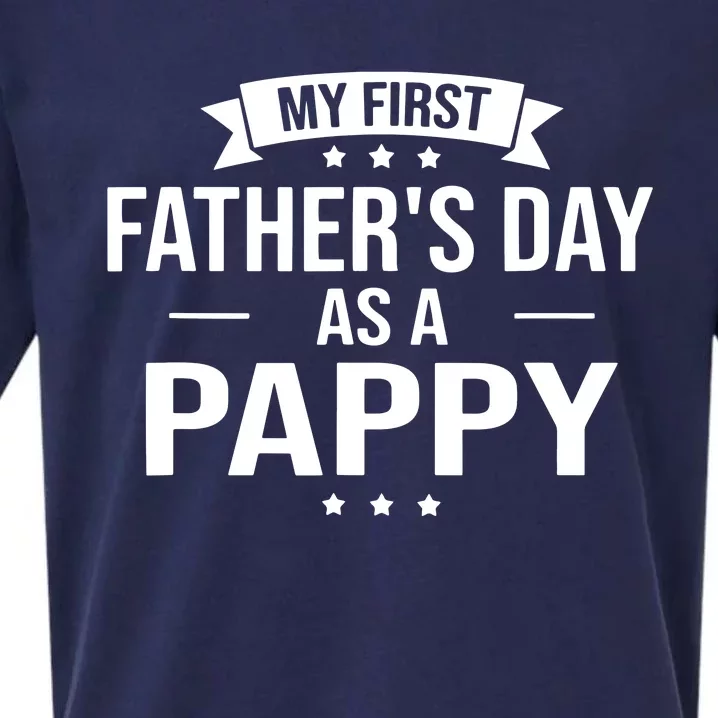 My First Fathers Day As A Pappy Funny Fathers Day Gift Sueded Cloud Jersey T-Shirt