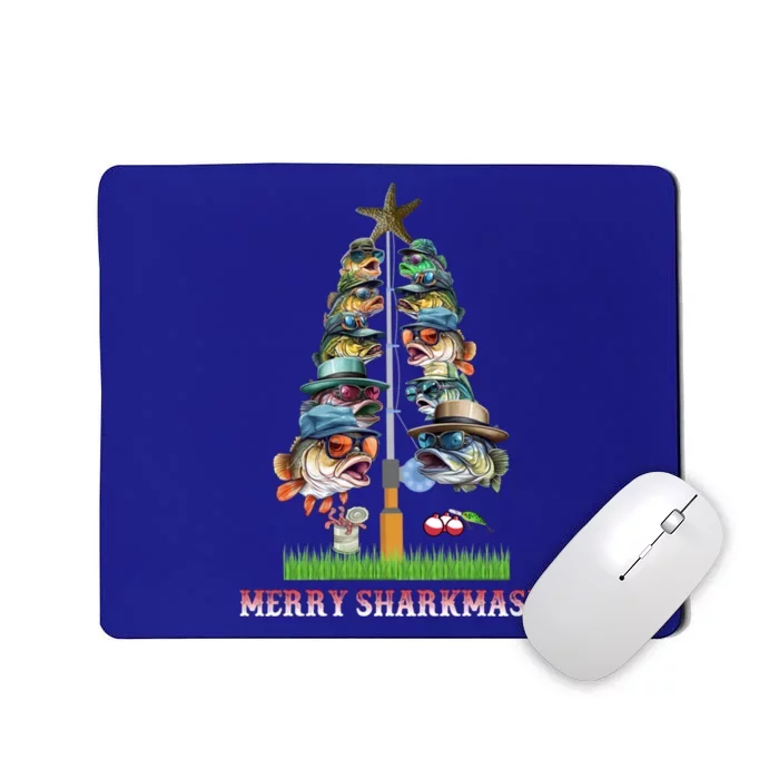 Merry Fishmas Fishing Christmas Tree Funny Gift Mousepad