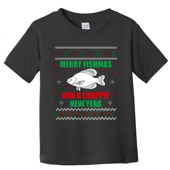 Merry Fishmas Fish Fishing Fisherman Ugly Christmas Xmas Toddler T-Shirt