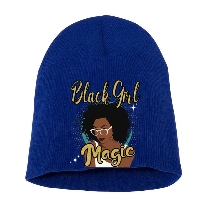 Melanin Funny Gift Afro Diva Eyeglasses Black Magic Gift Short Acrylic Beanie