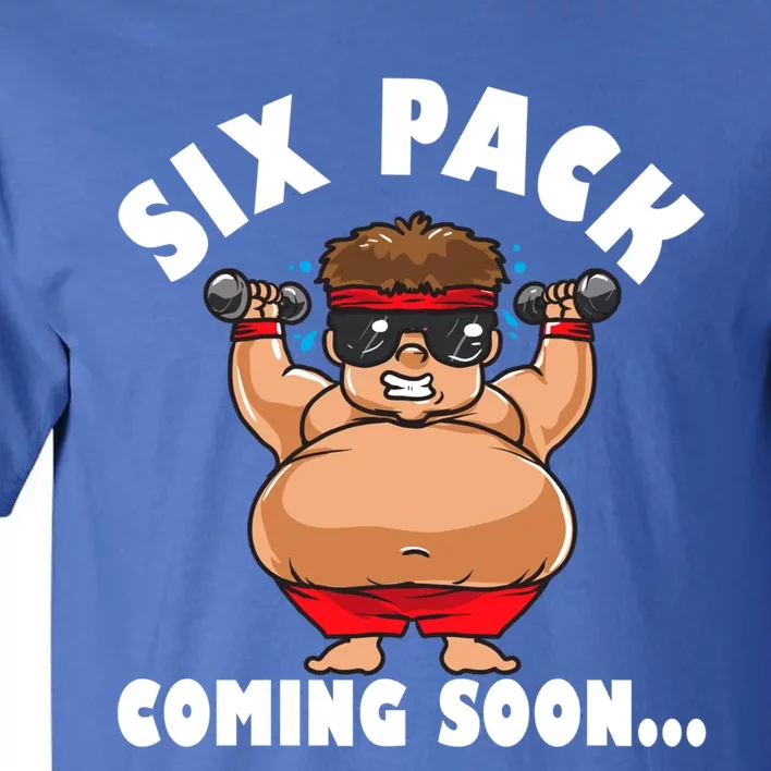 Men Funny Gym Six Pack Coming Soon Gift Cartoon Design Gift Tall T-Shirt