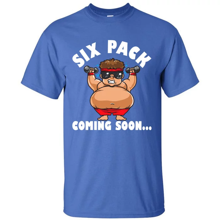 Men Funny Gym Six Pack Coming Soon Gift Cartoon Design Gift Tall T-Shirt